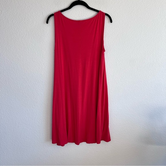 Eileen Fisher Red Viscose Sleeveless Shift Dress - Picture 8 of 9